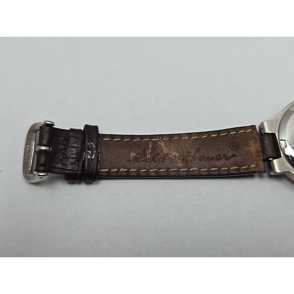 Eddie Bauer Roman Dial Womens Quartz Watch Brown Leather Band Silver New Battery - Picture 11 of 13